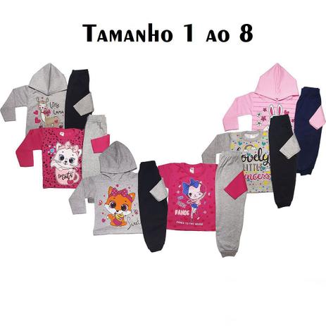 kit com 5 conjuntos meninas em estampas diferentes frio moletom - ANALE Menor preço em kit com 5 conjuntos meninas em estampas diferentes frio moletom - ANALE