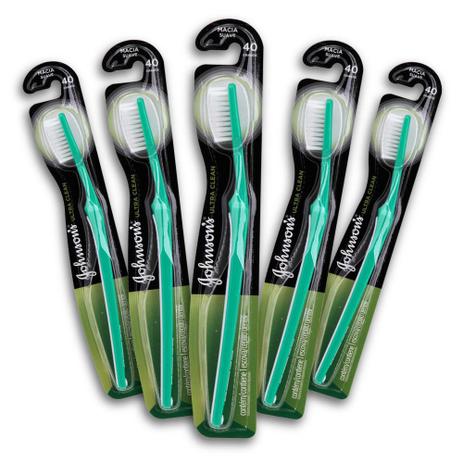 Kit com 5 Escovas de Dente REACH Johnsons Ultra Clean Grande 40 Macia - Johnsons Menor preço em Kit com 5 Escovas de Dente REACH Johnsons Ultra Clean Grande 40 Macia - Johnsons