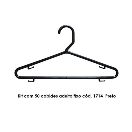 Kit com 50 cabides adulto fixo cód. 1714  Preto - Bell plastic é boa?