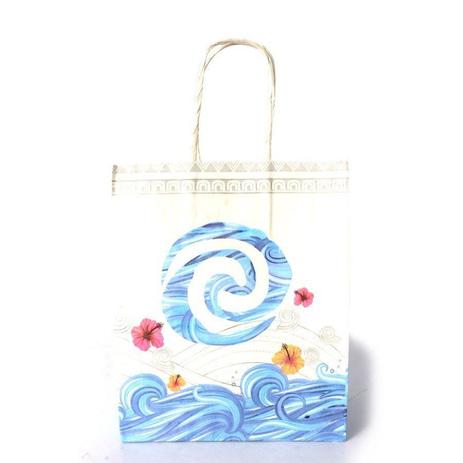 Kit Com 50 Sacola De Papel Kraft Moana - Aluá festas é boa?