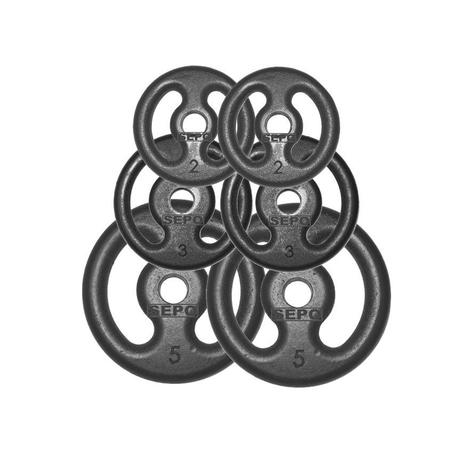 Kit com 6 Anilhas de Ferro Fundido (Pares de 5, 3 e 2Kg) - Sepo - pesos é boa?