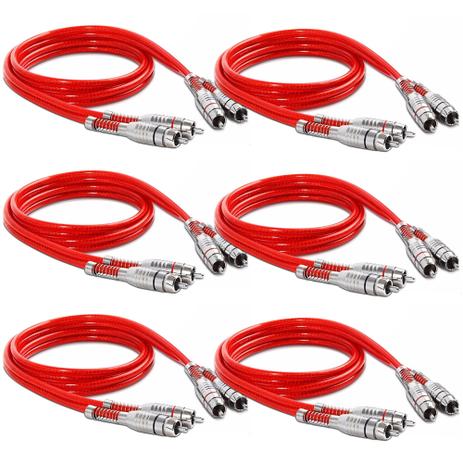 Kit Com 6 Cabos Rca Stetsom 1 Metro Blindado Banhado Prata Menor preço em Kit Com 6 Cabos Rca Stetsom 1 Metro Blindado Banhado Prata