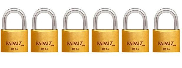 Menor preço em Kit com 6 Cadeados Papaiz 35mm Mesmo Segredo