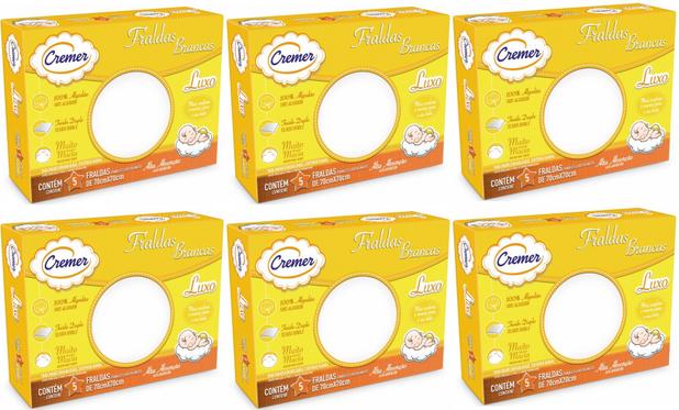 Kit Com 6 Caixas de Fralda de Pano Luxo Branca - Cremer - 70x70cm é boa?