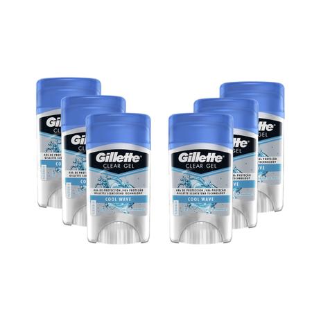Kit com 6 Desodorantes Gillette Antitranspirante Clear Gel Cool Wave 45g é boa?