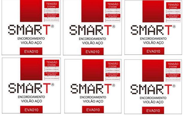 Kit com 6 Encordoamentos Para Violão Aço Smart 0.10 Menor preço em Kit com 6 Encordoamentos Para Violão Aço Smart 0.10