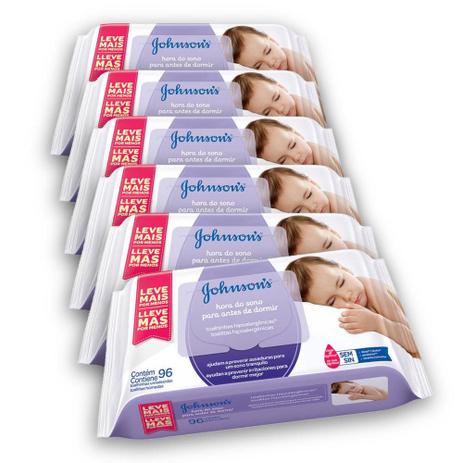 Kit com 6 Lenços Umedecidos JOHNSON'S Baby Hora do Sono 96 unidades - Johnsons Menor preço em Kit com 6 Lenços Umedecidos JOHNSON'S Baby Hora do Sono 96 unidades - Johnsons