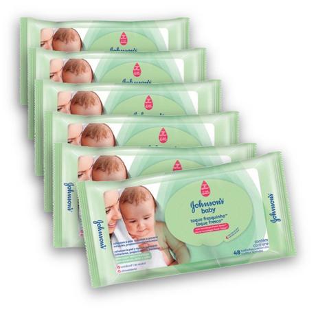 Kit com 6 Lenços Umedecidos JOHNSON'S Baby Toque Fresquinho com 48 unidades - Johnsons Menor preço em Kit com 6 Lenços Umedecidos JOHNSON'S Baby Toque Fresquinho com 48 unidades - Johnsons