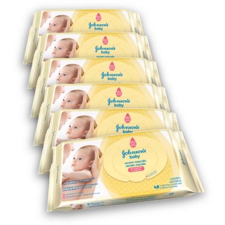 Kit com 6 Lenços Umedecidos JOHNSONS Baby Recém Nascido Sem Fragrância com 48 unidades - Johnsons Menor preço em Kit com 6 Lenços Umedecidos JOHNSONS Baby Recém Nascido Sem Fragrância com 48 unidades - Johnsons