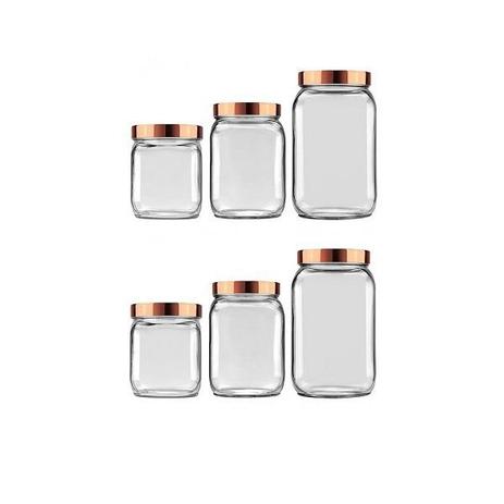 Kit com 6 Potes Quadrados Cobre Rose Metalizado Invicta 101997091846 Menor preço em Kit com 6 Potes Quadrados Cobre Rose Metalizado Invicta 101997091846