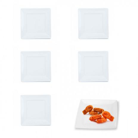 Kit com 6 Pratos Quadrados em Plastico Raso 20 Cm Branco fuxing Menor preço em Kit com 6 Pratos Quadrados em Plastico Raso 20 Cm Branco fuxing