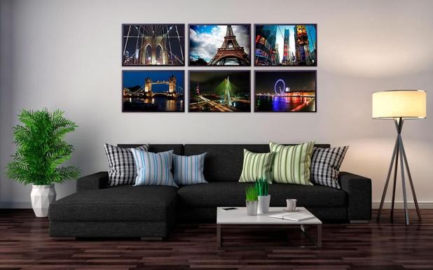 Kit com 6 Quadros Decorativos Cidades Londres Paris Nova York São Paulo 90x60cm - Decore pronto Menor preço em Kit com 6 Quadros Decorativos Cidades Londres Paris Nova York São Paulo 90x60cm - Decore pronto