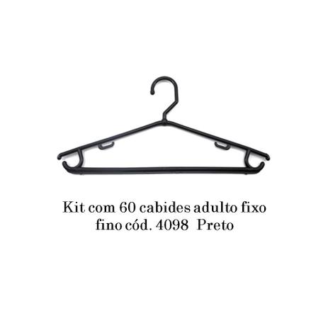 Kit com 60 cabides adulto fixo fino cód. 4098  Preto - Bell plastic é boa?