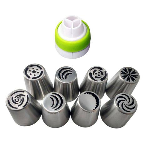 Kit com 8 Bicos de Confeiteiro - Ref. YG-8 - Jiaxi Menor preço em Kit com 8 Bicos de Confeiteiro - Ref. YG-8 - Jiaxi