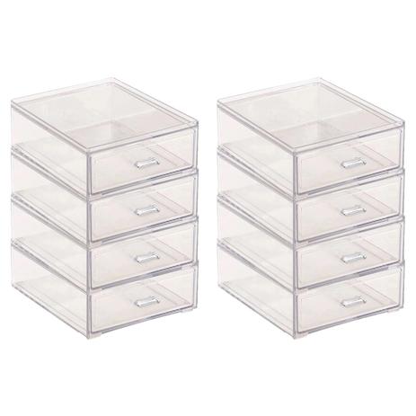 Kit com 8 caixas organizadoras com gaveta - Paramount Menor preço em Kit com 8 caixas organizadoras com gaveta - Paramount