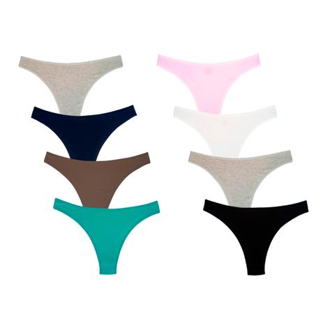 Kit com 8 Calcinhas Tanga Biquini II - Mel Menor preço em Kit com 8 Calcinhas Tanga Biquini II - Mel