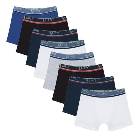 Kit com 8 Cuecas Boxer Infantil 141-088 - Lupo Menor preço em Kit com 8 Cuecas Boxer Infantil 141-088 - Lupo