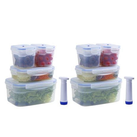 Kit com 8 Potes Plásticos Herméticos a Vácuo e Bomba de Sucção Aspi Fresh Menor preço em Kit com 8 Potes Plásticos Herméticos a Vácuo e Bomba de Sucção Aspi Fresh