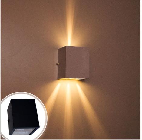 kit com 9 arandela de efeito 4 fachos externa e interna - preta st544 - Starlumen Menor preço em kit com 9 arandela de efeito 4 fachos externa e interna - preta st544 - Starlumen