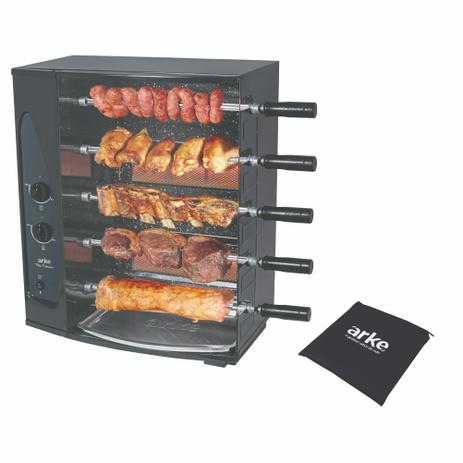 Kit Com Assador A Gás Vitta Premium 5 Espetos E Capa - Arke Menor preço em Kit Com Assador A Gás Vitta Premium 5 Espetos E Capa - Arke