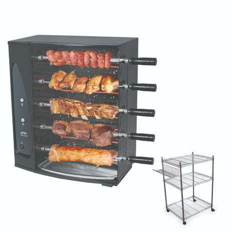 Kit Com Assador Vitta Smart 05 127v E Carrinho Churrasco - Arke é boa?