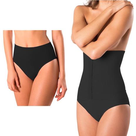 Kit com Cinta Loba Slim e Calcinha Loba Redutora Preta Slim - Lupo Menor preço em Kit com Cinta Loba Slim e Calcinha Loba Redutora Preta Slim - Lupo
