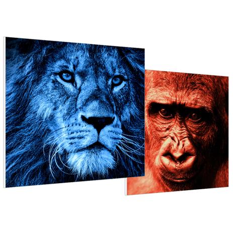Kit com duas placas decorativas animais - 40x40cm - 40400225 - Galeria quadros é boa?