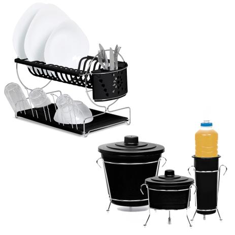 Kit com Escorredor de Louças e Kit de Pia - Niquelart Menor preço em Kit com Escorredor de Louças e Kit de Pia - Niquelart