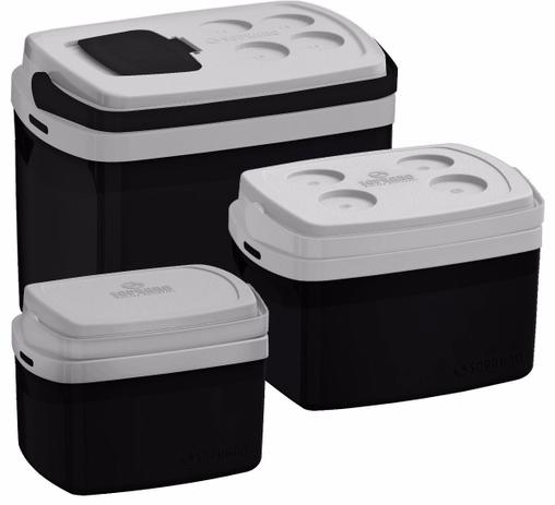 Kit Combo 3 Caixa Térmica 32, 12, 5 L Preto Cooler - Soprano Menor preço em Kit Combo 3 Caixa Térmica 32, 12, 5 L Preto Cooler - Soprano