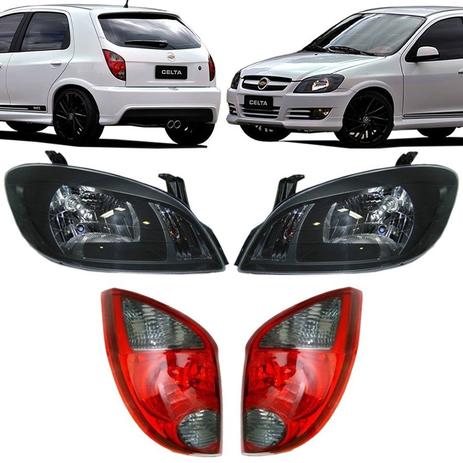 Kit Combo Celta Black Sport - Par Farol Fumê + Par Lanternas - Sp acessórios Menor preço em Kit Combo Celta Black Sport - Par Farol Fumê + Par Lanternas - Sp acessórios