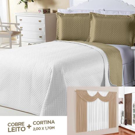 Kit Combo Cobre Leito + Cortina Dual Color Branco/Bege Queen 04 Peças - Dourados enxovais é boa?