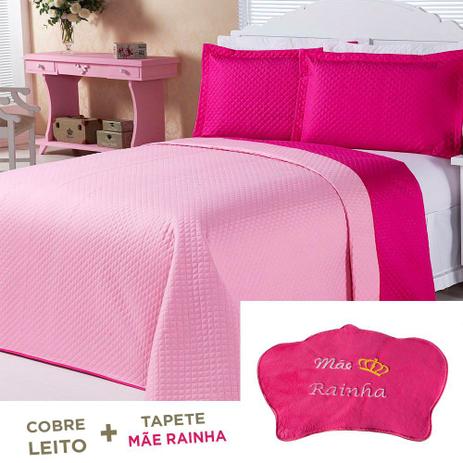 Kit Combo Cobre Leito + Tapete Mãe Rainha Pink Queen 04 Peças - Dourados enxovais é boa?