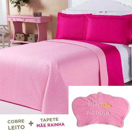 Kit Combo Cobre Leito + Tapete Mãe Rainha Rosa Casal Padrão 04 Peças - Dourados enxovais é boa?
