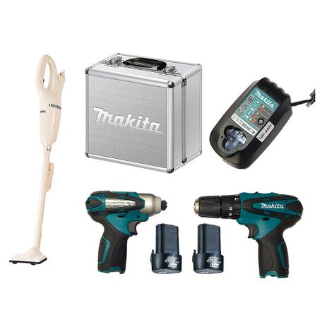 Kit Combo Furadeira/Parafusadeira - DK1493 - Bivolt + Aspirador de Pó - Makita Menor preço em Kit Combo Furadeira/Parafusadeira - DK1493 - Bivolt + Aspirador de Pó - Makita
