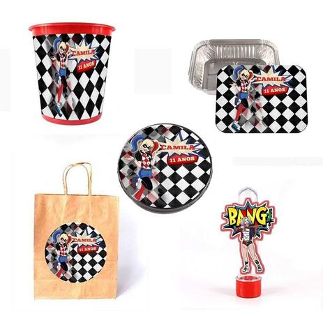 Kit Combo Lembrancinha Personalizada Com 100 Itens Arlequina - Aluá festas Menor preço em Kit Combo Lembrancinha Personalizada Com 100 Itens Arlequina - Aluá festas