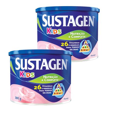 Kit Complemento Alimentar Sustagen Kids Morango 2 Unidades 380g - Mead johnson Menor preço em Kit Complemento Alimentar Sustagen Kids Morango 2 Unidades 380g - Mead johnson