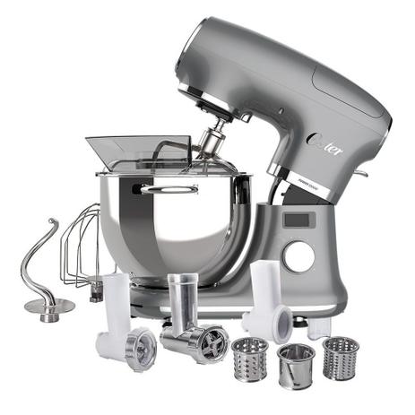 Kit Completo Batedeira Planetária Cinza Digital Multifuncional com Acessórios Oster Menor preço em Kit Completo Batedeira Planetária Cinza Digital Multifuncional com Acessórios Oster
