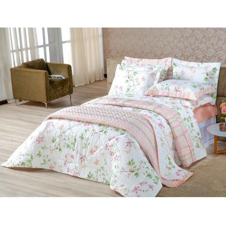 Kit Completo Casal 10 Peças Paris Floral Salmão - Enxovais Aquarela Menor preço em Kit Completo Casal 10 Peças Paris Floral Salmão - Enxovais Aquarela