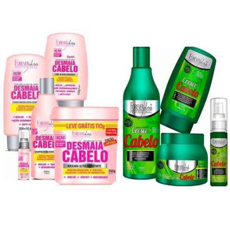 Kit Completo Desmaia Cabelo forever liss + Kit Cresce Cabelo 250g Menor preço em Kit Completo Desmaia Cabelo forever liss + Kit Cresce Cabelo 250g