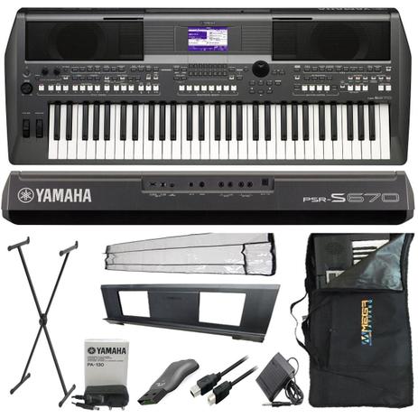 KIT Completo Teclado Arranjador Yamaha PSR-S670 com Pedal Sustain e Pendrive Menor preço em KIT Completo Teclado Arranjador Yamaha PSR-S670 com Pedal Sustain e Pendrive