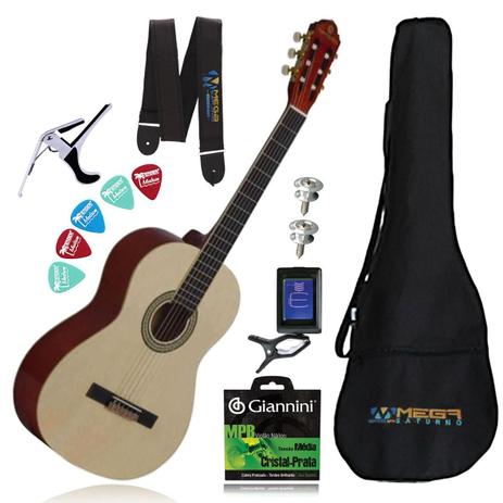 KIT Completo Violão Acústico Clássico Nylon GNA-111NT Harmonics Menor preço em KIT Completo Violão Acústico Clássico Nylon GNA-111NT Harmonics