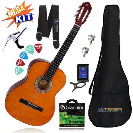 KIT Completo Violão Acustico Start Nylon N-14 Natural Giannini Menor preço em KIT Completo Violão Acustico Start Nylon N-14 Natural Giannini