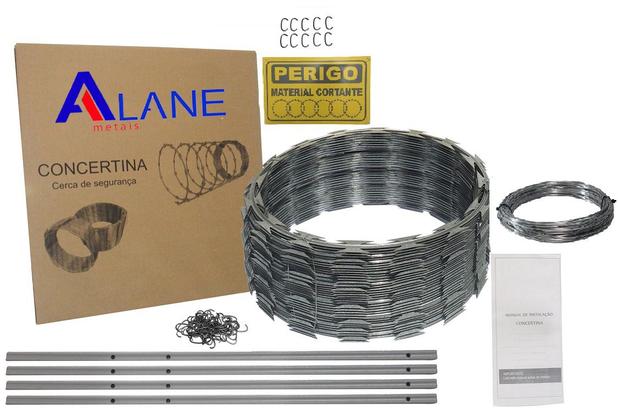 Kit Concertina Cerca 30cm 10 Metros - Alane metais Menor preço em Kit Concertina Cerca 30cm 10 Metros - Alane metais
