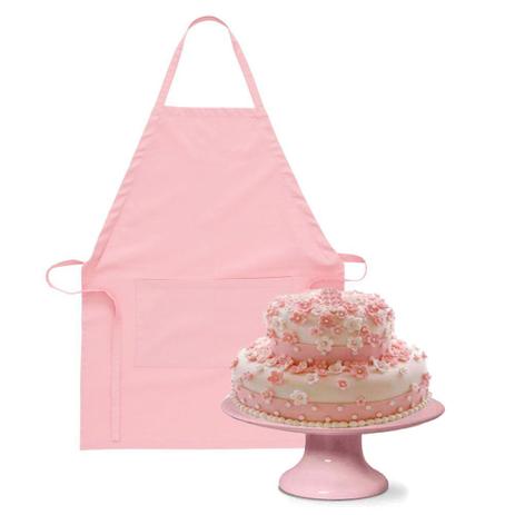 Kit Confeiteira Chef Prato de Bolo Avental Rosa Confeitaria - Casa cha Menor preço em Kit Confeiteira Chef Prato de Bolo Avental Rosa Confeitaria - Casa cha