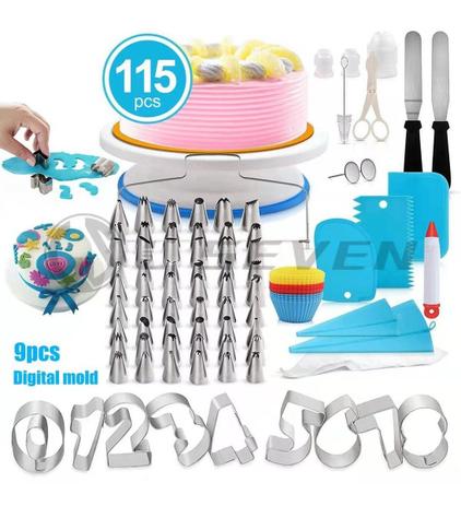 kit Confeiteiro Para Decoração De Bolo E Cupcake 115 Peças - l seven Menor preço em kit Confeiteiro Para Decoração De Bolo E Cupcake 115 Peças - l seven