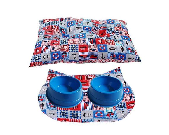 Kit Conforto e Higiene Gato - Marinheiro - Tili pet Menor preço em Kit Conforto e Higiene Gato - Marinheiro - Tili pet