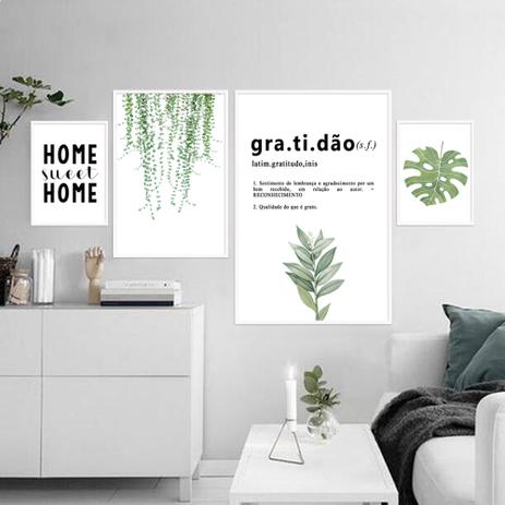 Kit Conjunto 4 Quadros Frases Folhagem Planta Família Decorativo - Oppen House é ruim? Kit Conjunto 4 Quadros Frases Folhagem Planta Família Decorativo - Oppen House é boa?
