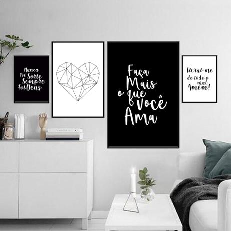 Kit Conjunto 4 Quadros Frases Nunca Foi Sorte Sempre foi Deus Decorativo - Oppen House é ruim? Kit Conjunto 4 Quadros Frases Nunca Foi Sorte Sempre foi Deus Decorativo - Oppen House é boa?