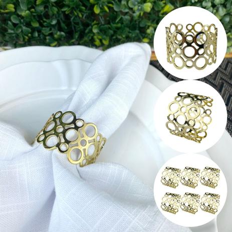 Kit Conjunto 6 Argola Anel Metal  Dourado Para Guardanapo - M1 é boa?