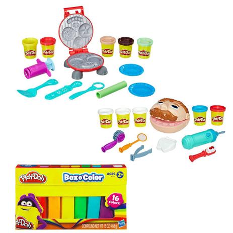 Kit Conjunto Conjunto Play-Doh - Dentista e Festa do Hambúrger com Refil de 16 Cores - Hasbro Menor preço em Kit Conjunto Conjunto Play-Doh - Dentista e Festa do Hambúrger com Refil de 16 Cores - Hasbro